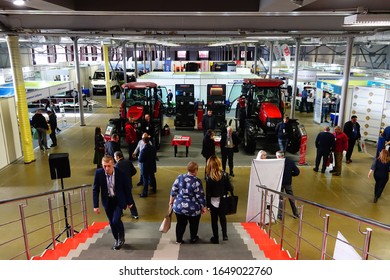 LVIV, UKRAINE - NOVEMBER 12, 2019: International Agricultural Exhibition EuroAGRO. Agricultural machinery at the exhibition.