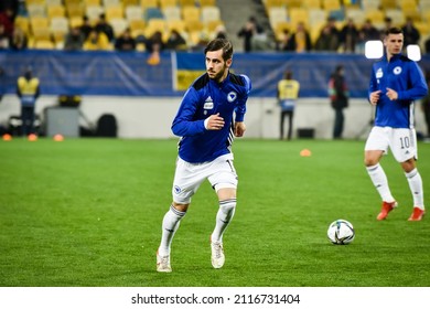 LVIV, UKRAINE - October 12, 2021: Adi Nalic  Player During 2022 FIFA World Cup Qualification Match Between National Team Of Ukraine And Bosnia And Herzegovina, Ukraine