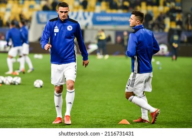 LVIV, UKRAINE - October 12, 2021: Smail Prevljak Player During 2022 FIFA World Cup Qualification Match Between National Team Of Ukraine And Bosnia And Herzegovina, Ukraine