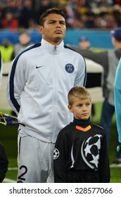 LVIV, UKRAINE - SEP 30: Thiago Silva Close-up During The UEFA Champions League Match Between Shakhtar Vs PSG, 30 September 2015, Arena Lviv, Lviv, Ukraine