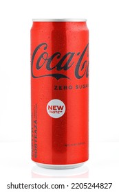 LVIV, UKRAINE - September 12, 2022: Coca Cola Zero Sugar Can