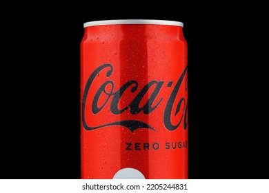 LVIV, UKRAINE - September 12, 2022: Coca Cola Zero Sugar Can