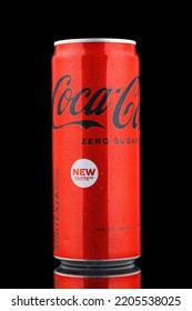 LVIV, UKRAINE - September 12, 2022: Coca Cola Zero Sugar Can