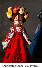 Lyalka Motanka. Motanka Doll. Handmade Ukrainian National Ancient Amulet. Symbol Of Ukraine.