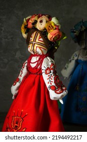 Lyalka Motanka. Motanka Doll. Handmade Ukrainian National Ancient Amulet. Symbol Of Ukraine.