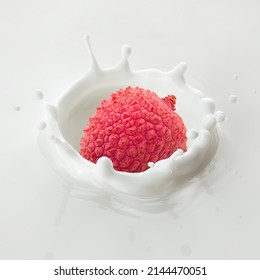 Lychee Falls Into Milk, Yoghurt, Sour Cream, Splash