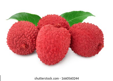 lychee fruit isolated on white background with clipping path and full depth of field