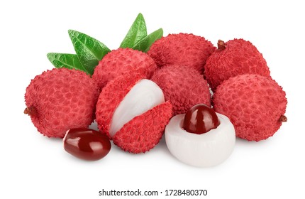 lychee fruit isolated on white background with clipping path and full depth of field