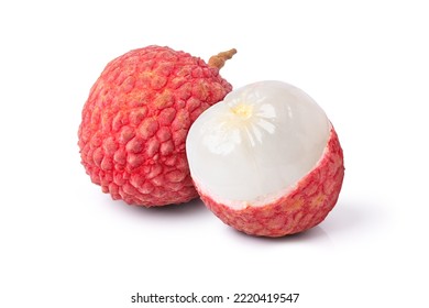 Lychee fruit isolated on white background.