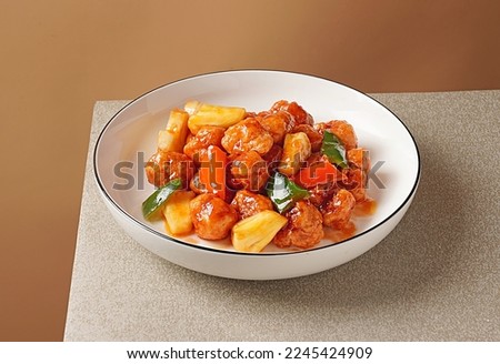 Lychee Glazed Meatballs,sweet and sour pork