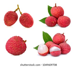 lychee isolated on white background Collection