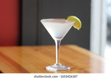 Lychee Martini Cold Glass Lime Wedge 