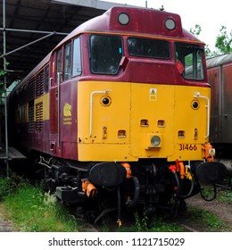 Lydney, Gloucestershire / UK - 06/19/2018: 1959 British Rail Class 31/4 Diesel No 31466 In EWS Livery, Built By Brush Loughborough, At Lydney Junction Station On Dean Forest Railway.