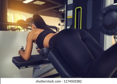 Lying Hamstring Curl Machine Girl