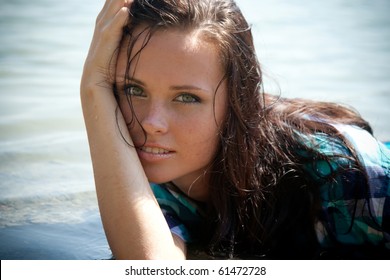 Lying in a water