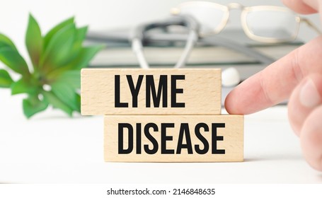 Lyme Disease Sign On The Wooden Cubes. High Quality Photo