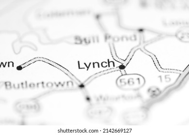 Lynch. Maryland. USA on a geography map