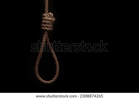 Lynch rope loop or rope noose on black background Stock foto © 