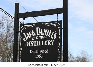 Lynchburg, TN/USA-March 3, 2012:Sign At The Entrance Of The Jack Daniels Distillery