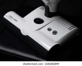 LYNCHBURG, UNITED STATES - Jun 09, 2021: A closeup of a Sebo Vacuum Cleaner Product on a black surface