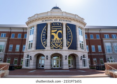 Lynchburg, Virginia - April 22, 2022: Liberty University School of Business building