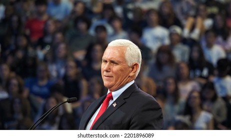 Lynchburg, Virginia USA - September 14, 2022: Former Vice President Mike Pence Speaking At Liberty University In Lynchburg, Virginia.