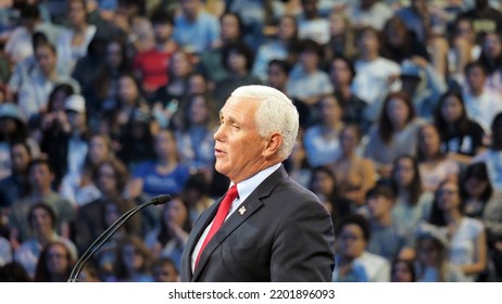 Lynchburg, Virginia USA - September 14, 2022: Former Vice President Mike Pence Speaking At Liberty University In Lynchburg, Virginia.