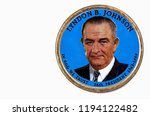 Lyndon B. Johnson Presidential Dollar, USA coin a portrait image of LYNDON B. JOHNSON in God We Trust 36th PRESIDENT 1963-1969 on $1 United Staten of Amekica, Close Up UNC Uncirculated - Collection