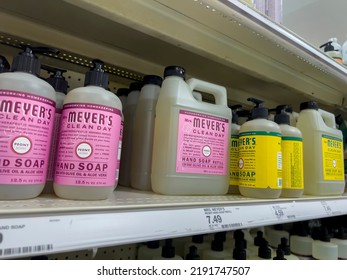 Lynnwood, WA USA - Circa August 2022: Selective Focus On Mrs. Meyers Cleaning Products For Sale Inside A Target Retail Store.