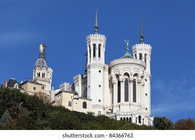 Lyon Cathedral In The Big Blue Sky