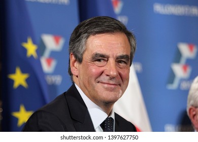 Lyon, FRANCE - 10/06/2016 : François Fillon Is Campaigning For The Right-wing Primary For The Presidential Election. He Holds A Meeting In Lyon Whith Several Supporters, Including Laurent Wauquiez.