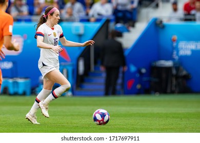 LYON, FRANCE - 7 JULY, 2019: Rose Lavelle Of USA Seen In Action During The 2019 FIFA Women's World Cup Final Match Between USA And Netherlands.