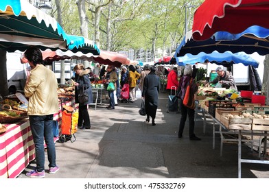 Lyon, France - April 13 2016: The Saint Antoine Quay Market