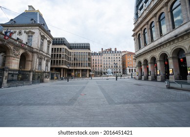 Lyon, France, April 13, 2020.Total Lockdown In The City Of Lyon Due To The Global Covid-19 Pandemic