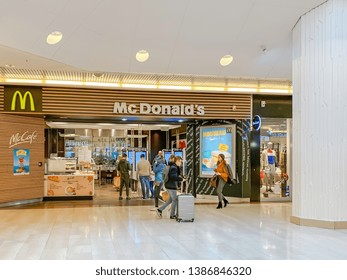 LYON, FRANCE - FEBRUARY 27, 2019: McDonalds Fast Food Restaurant In Lyon Shopping Mall France. Mobile Photo