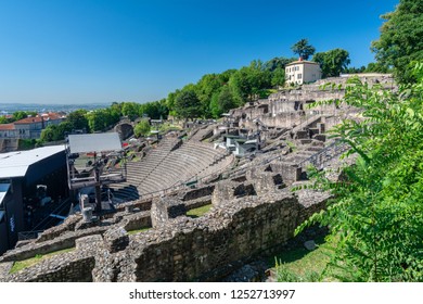 Lyon, France - July 19, 2018: The Ancient Theatre Of Fourvière Is A Roman Theatre Built On The Hill Of Fourviere, In The Center Of The Roman City.