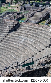 Lyon, France - July 19, 2018: The Ancient Theatre Of Fourvière Is A Roman Theatre Built On The Hill Of Fourviere, In The Center Of The Roman City.