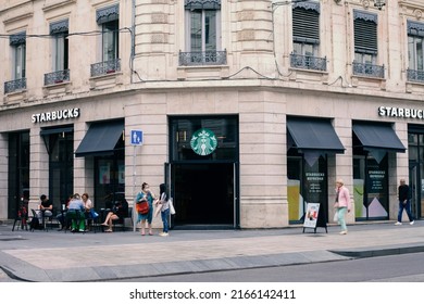 
Lyon, France - June 10, 2022: Starbucks Cafe Facade