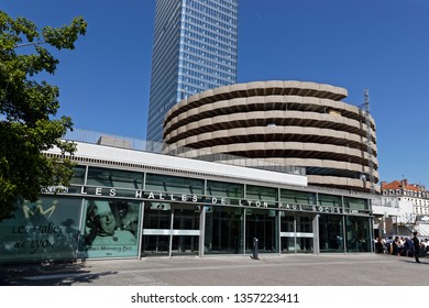 LYON, FRANCE, March 31, 2019 : Les Halles De Lyon Paul Bocuse Is A Covered Market Of Some Sixty Traders And Restaurants, And One Of The Emblematic Highlights Of Cuisine Of Lyon.