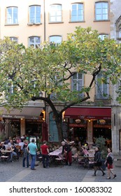 LYON, FRANCE, OCTOBER 26 - Traditional Restaurants In Lyon Historic District, On October 26, 2013 In Lyon, France. Lyonnaise Cuisine Refers To Cooking Traditions And Practices Of The French City.