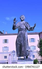 Lyon, Rhone Alpes France
06 03 2021
Statue Of Pope John Paul II Placed Near The Basilica Of Notre Dame De Fourvière In Lyon, France