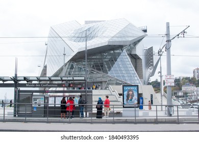 Lyon/France; 10-17-2020: Musée Des Confluence In Lyon On The First Day Of Curfew