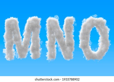 M and N ,O clouds alphabet