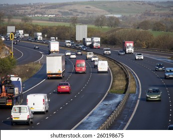 The M1 motorway near Chesterfield, Derbyshire,UK. taken on 20/11/2013