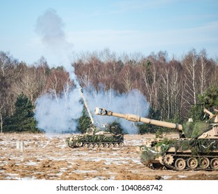 M109 Palladin Howitzer In Action