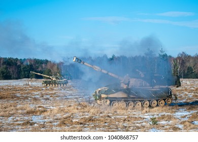 M109 Palladin Howitzer In Action