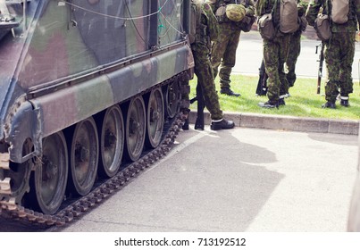 M113 Armored Personnel Carrier  And Solders