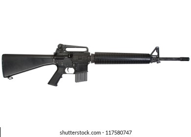 M16 rifle isolated on a white background