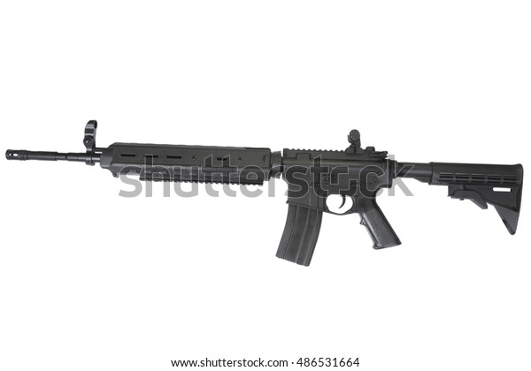 m16 rifle isolated\
on a white background