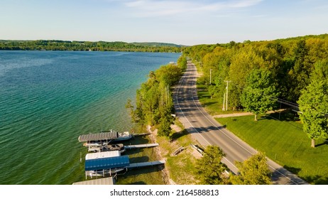 M22 Along Lake Leelanau In Leelanau County Michigan